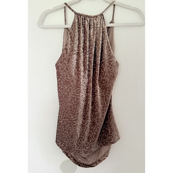 VTG New York & Co Y2K Animal Print Cowl Neck Strappy Velvet Party Top Sz M - Picture 2 of 7